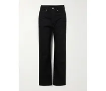 Hoch Sitzende Jeans Mit Weitem Bein - Schwarz