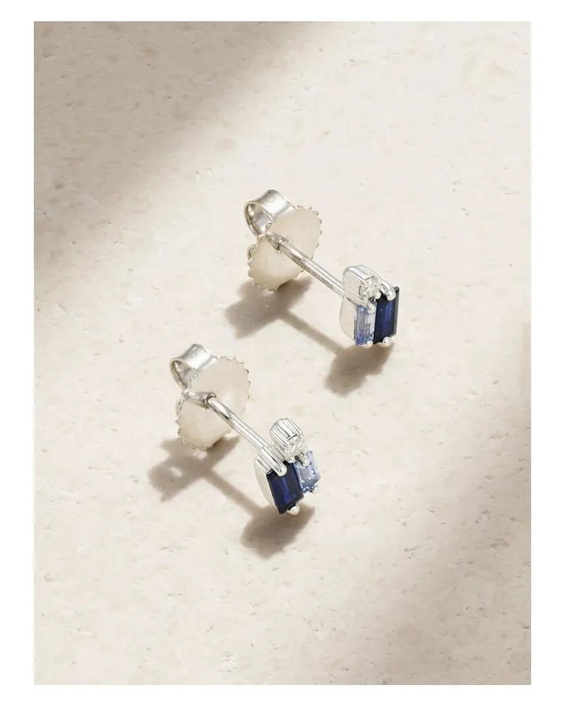 Suzanne Kalan Ohrstecker Aus 18 Karat Weißgold Mit Saphiren Und Diamanten Gold