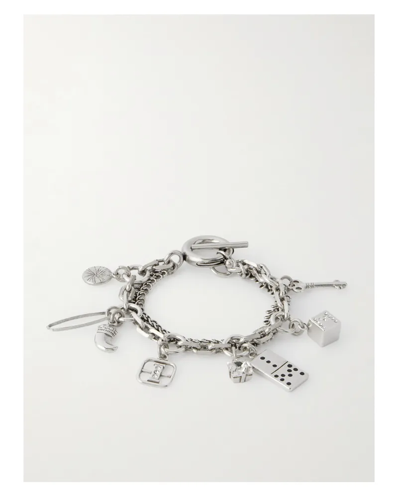 Isabel Marant Silberfarbenes Armband Mit Kristallen Silber
