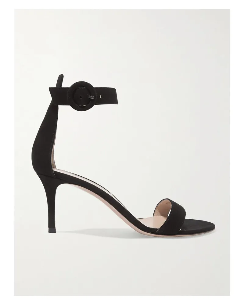 Gianvito Rossi Portofino 70 Sandalen Aus Veloursleder - Schwarz Schwarz