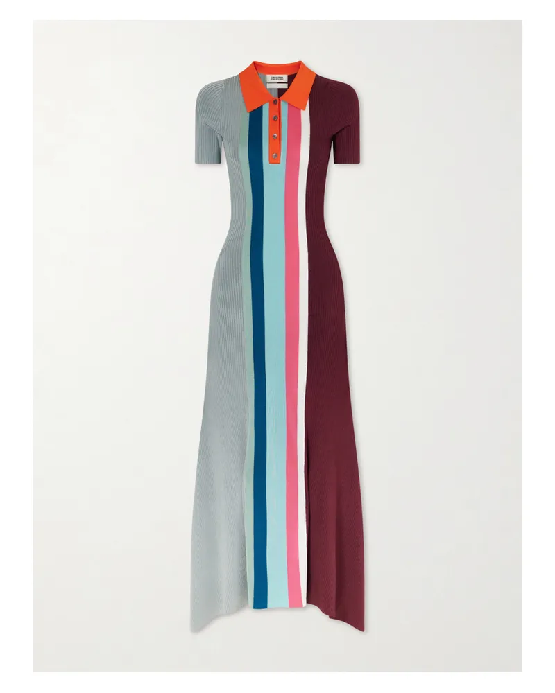 Christopher John Rogers Striped Crochet-knit Jersey Maxi Dress - Multi Multi