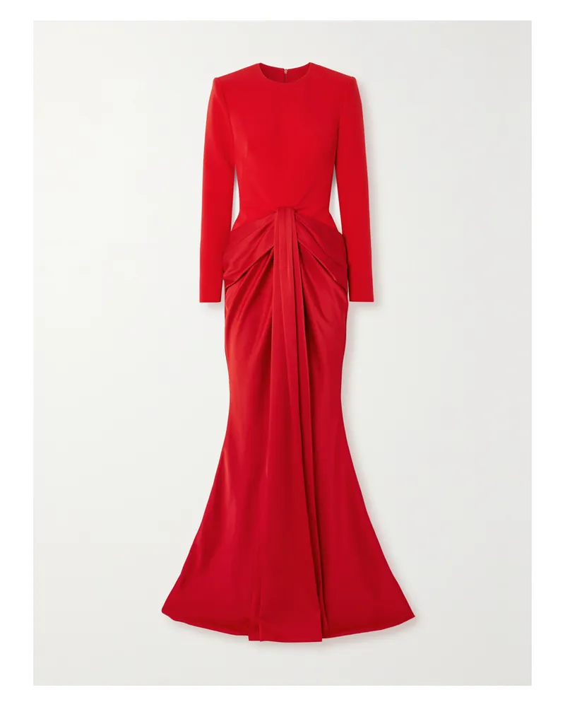 Safiyaa Naira Robe Aus Crêpe Und Satin Mit Falten Und Raffungen - Rot Rot