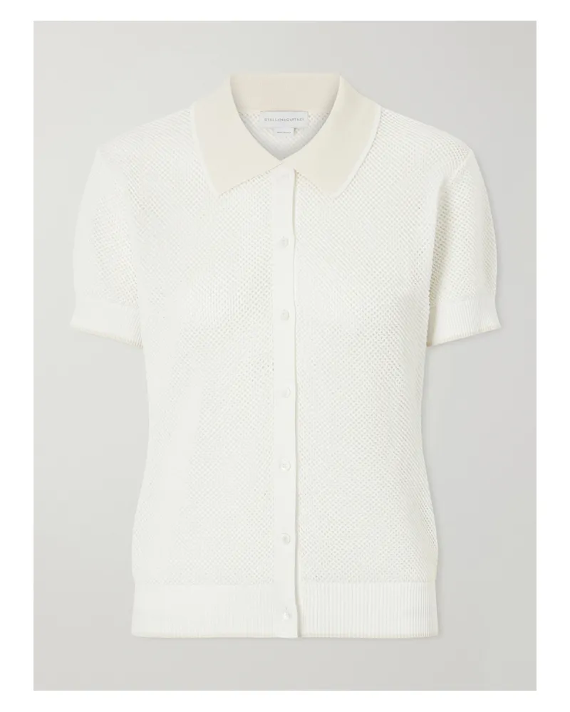 Stella McCartney Open-knit Cotton Polo Shirt - White White
