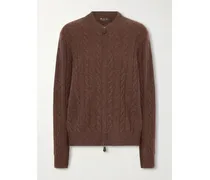 Cedar Cable-knit Cashmere Cardigan - Brown