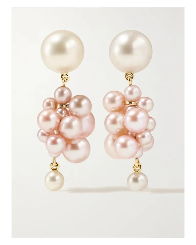 Sophie Bille Brahe Botticelli Rose Ohrringe Aus 14 Karat Gold Mit Perlen Gold