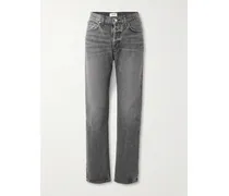 90s Pinch Waist High-rise Straight-leg Organic Jeans - Gray