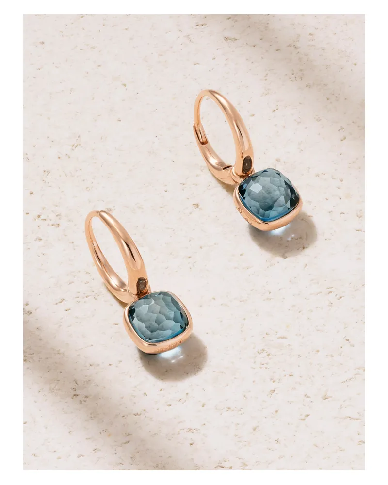 Pomellato Nudo Creolen Aus 18 Karat Roségold Mit Topasen Gold