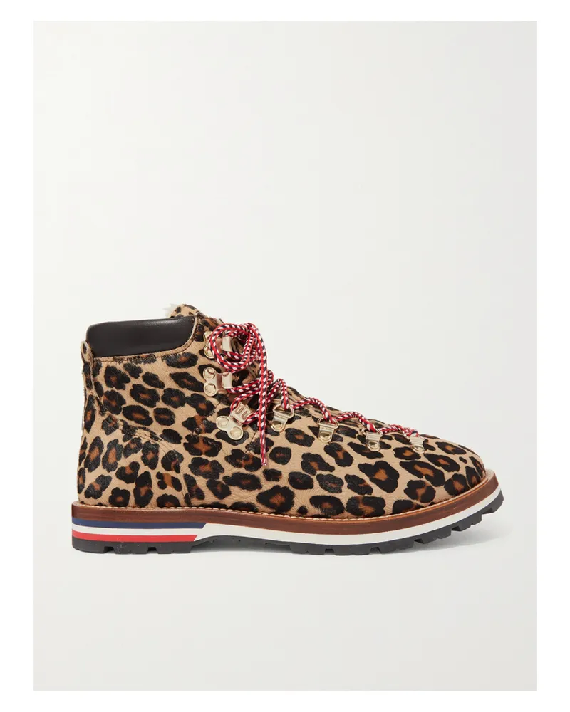 Moncler Blanche Schnürschuhe Aus Kalbshaar Mit Shearling-futter - Animal-Print Animal-print