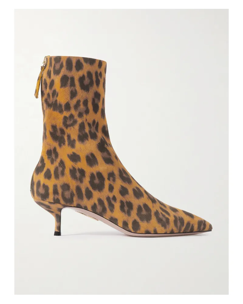 Aquazzura Montmartre 50 Stiefel aus Veloursleder Animal-print