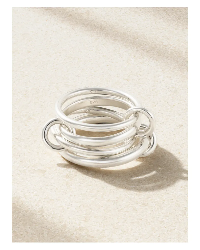 Spinelli Kilcollin Hyacinth Set Of Four Sterling Silver Rings Silver