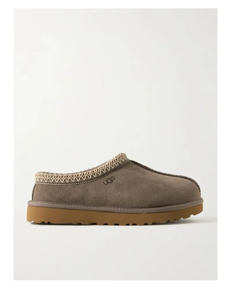 UGG Tasman Slippers Aus Veloursleder Mit Fleecefutter Aus Einer Wollmischung Und Stickereien - Braun Braun