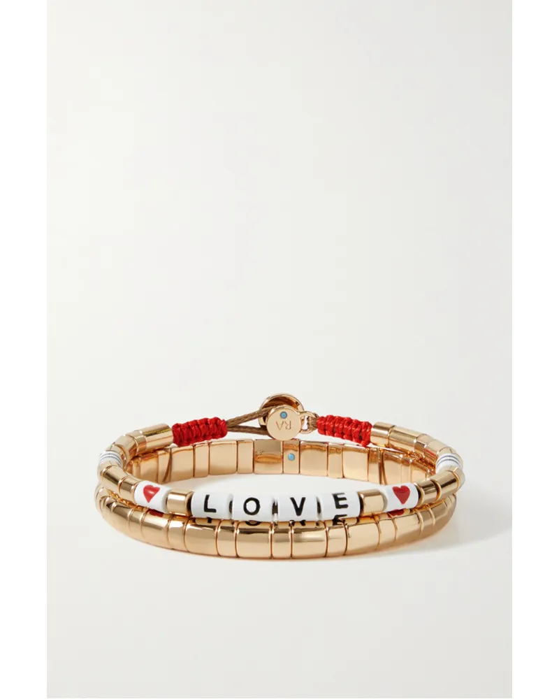 Roxanne Assoulin Love Set aus Zwei farbenen Armbändern Gold