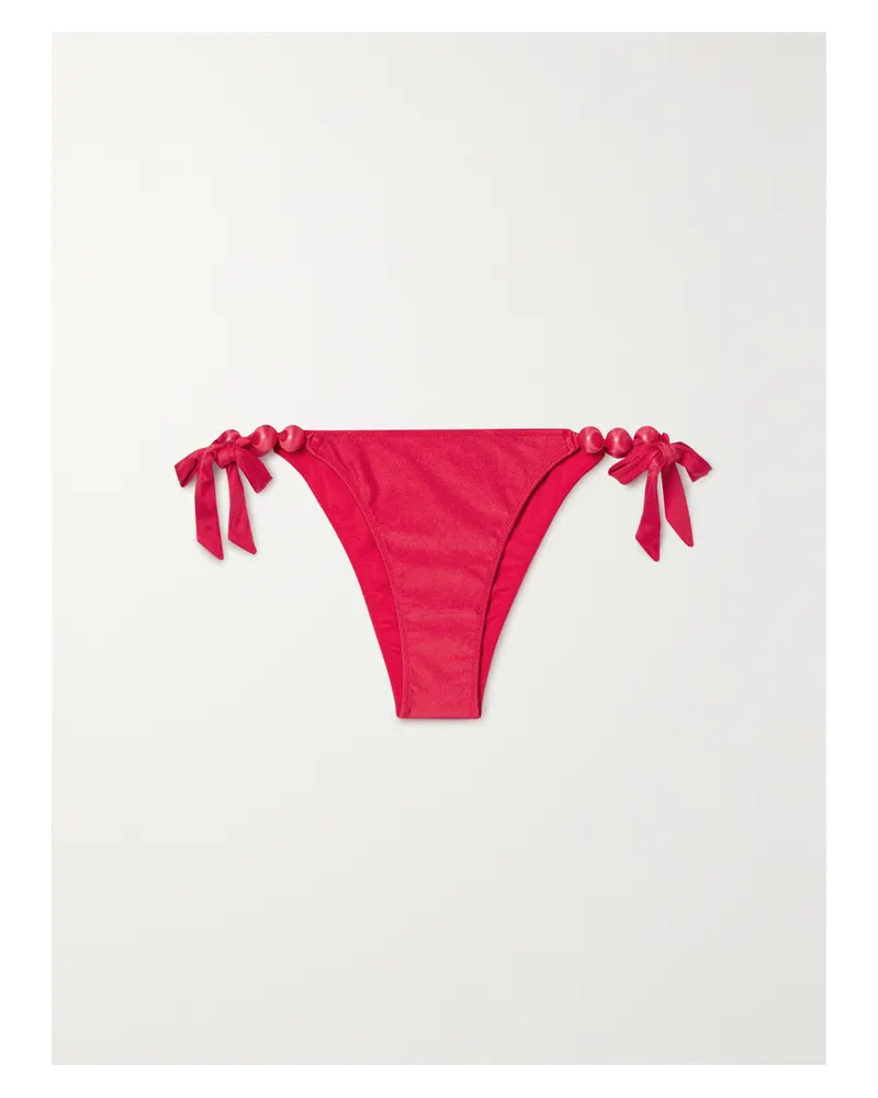 Cult Gaia Euphrasia Bikini-höschen Mit Verzierungen - Rot Rot