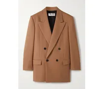 Doppelreihiger Blazer Aus Wollgabardine - Braun