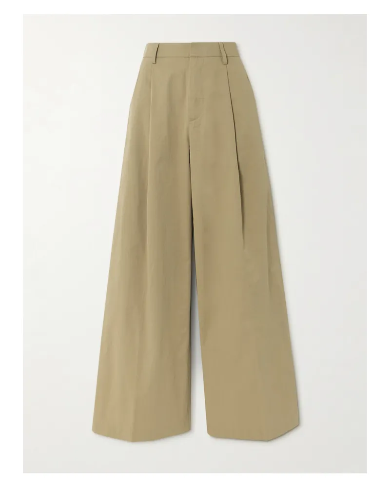 Frame Denim Bundfaltenhose Mit Weitem Bein Aus Baumwoll-twill - Neutral Neutral