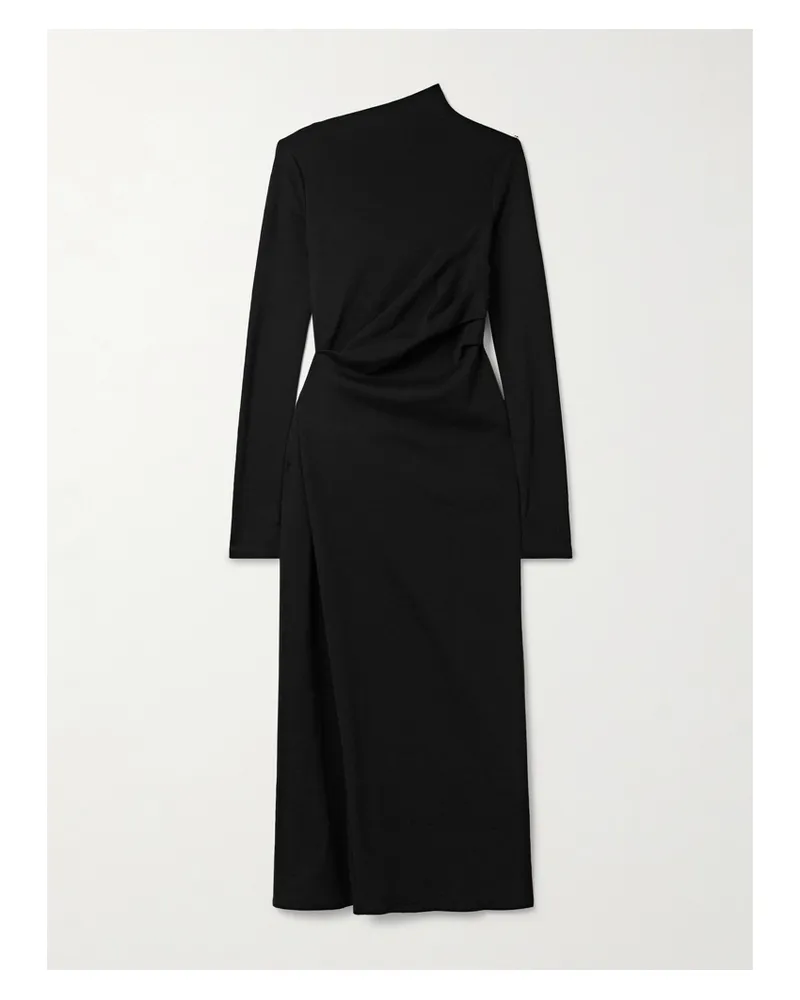 SPORTMAX Edile Maxikleid Aus Jersey Mit Raffungen - Schwarz Schwarz