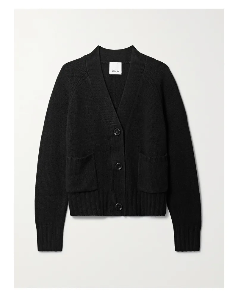 ALLUDE Net Sustain Wool And Cashmere-blend Cardigan - Black Black