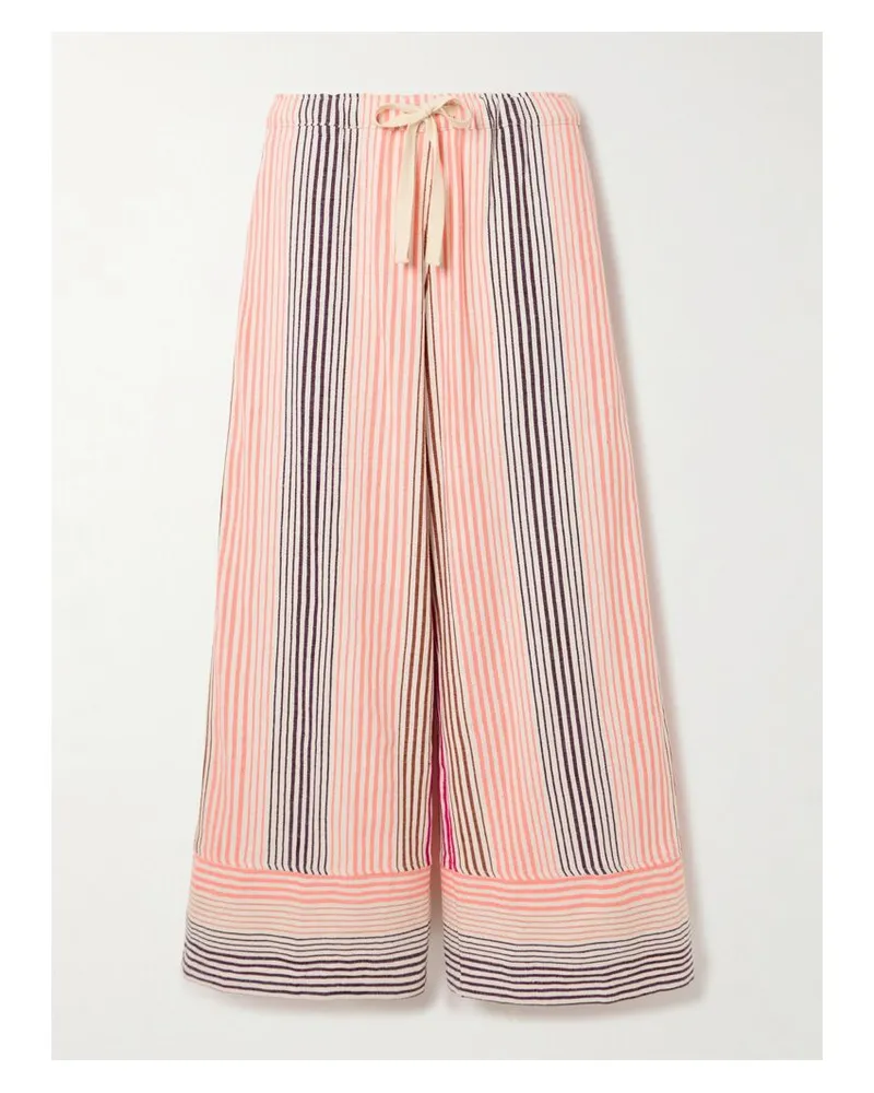 lemlem Desta Hose Mit Weitem Bein Aus Einer Gestreiften Baumwollmischung - Pink Pink