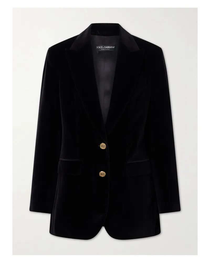 Dolce & Gabbana Cotton-velvet Blazer - Black Black