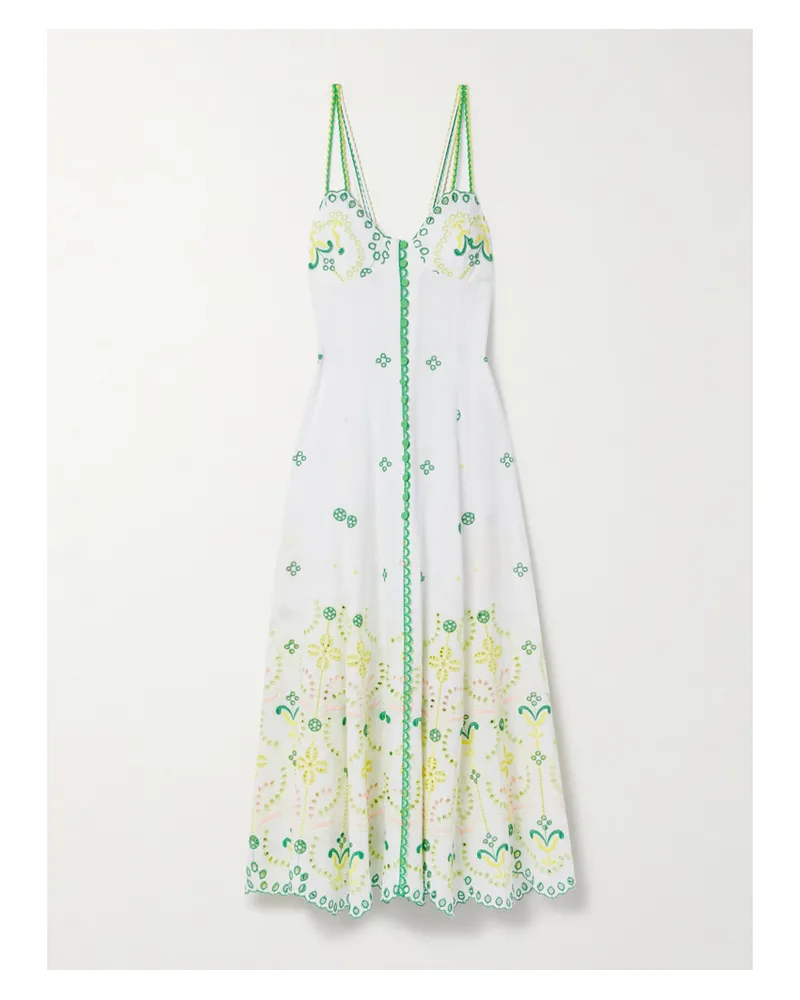 Charo Ruiz Mutti Maxikleid Aus Einer Baumwollmischung Mit Lochstickerei - Weiß Weiß