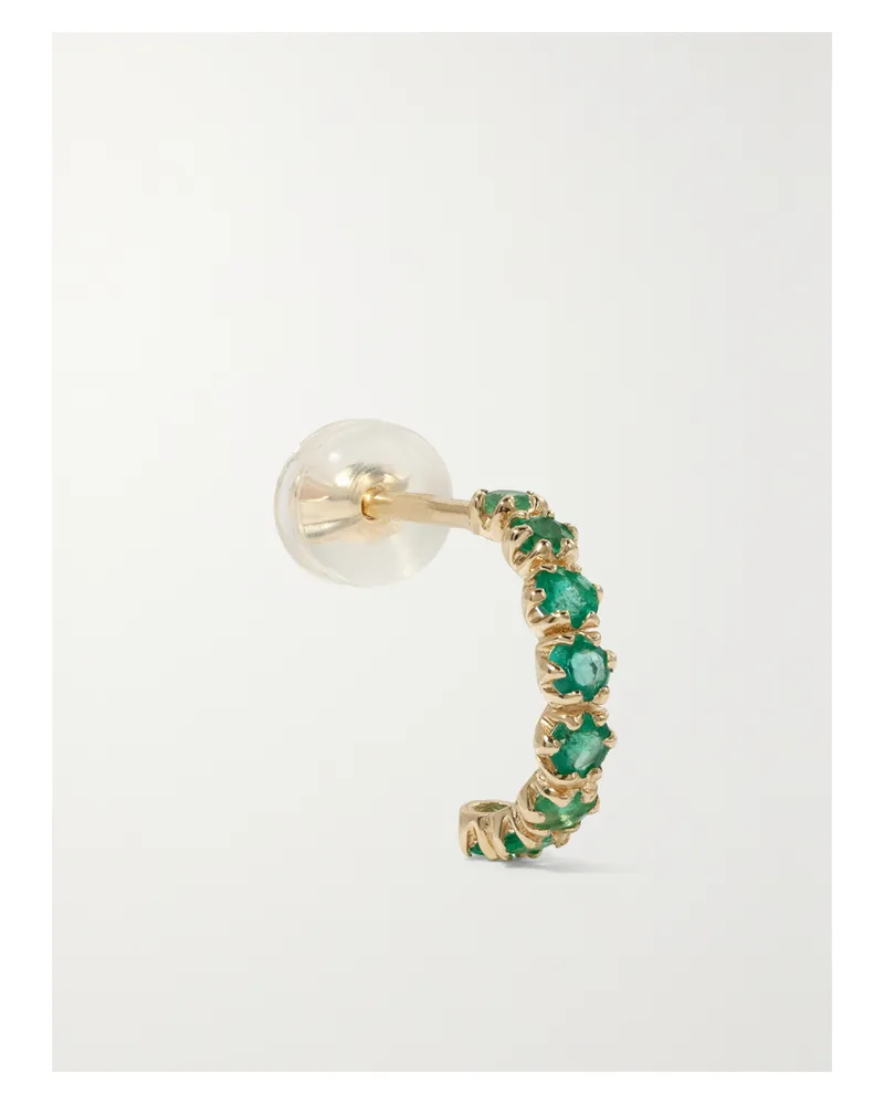 Pascale Monvoisin Ava 9-karat Emerald Single Hoop Earring - Green Green