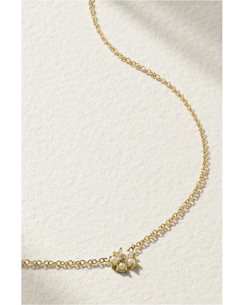 Jennifer Meyer Mini Flower Kette aus 18 Karat Gold