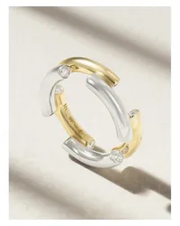 Rainbow K Monica Ring aus 9 Karat Weiß- und Gelb Gold