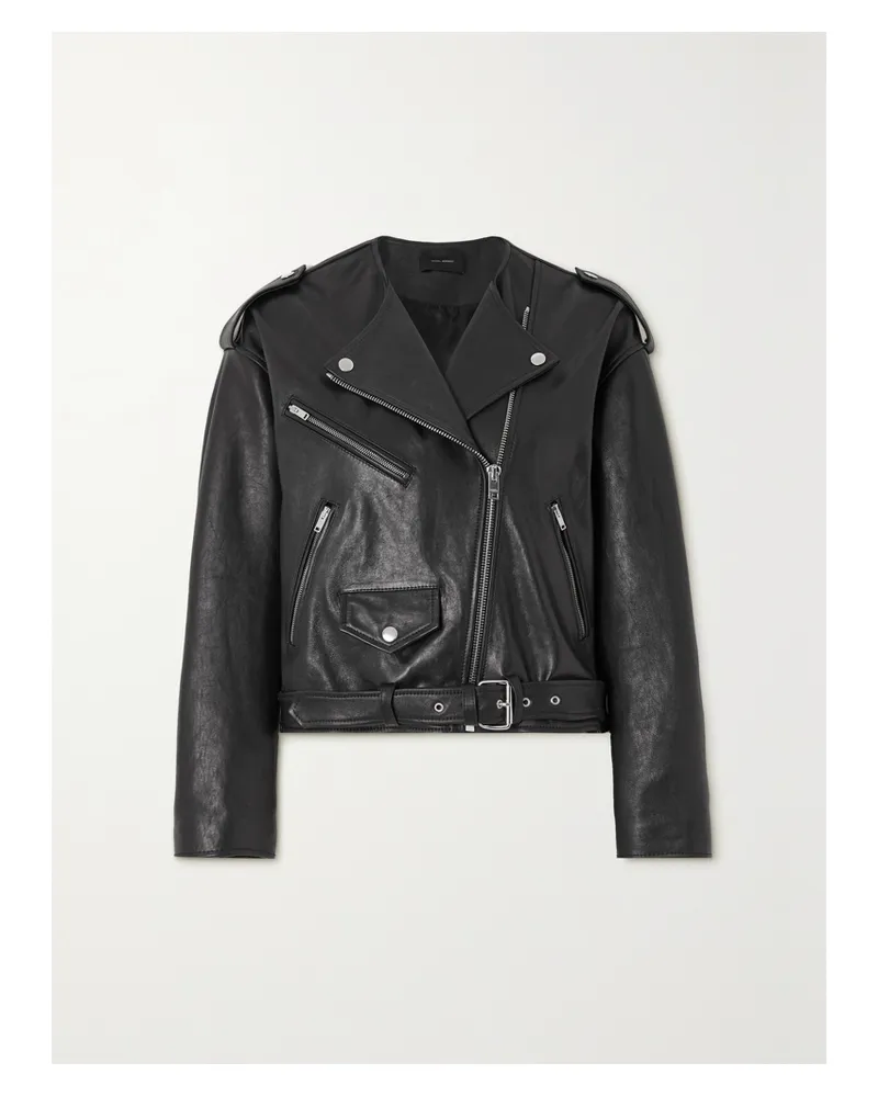 Isabel Marant Audric Bikerjacke Aus Leder - Schwarz Schwarz
