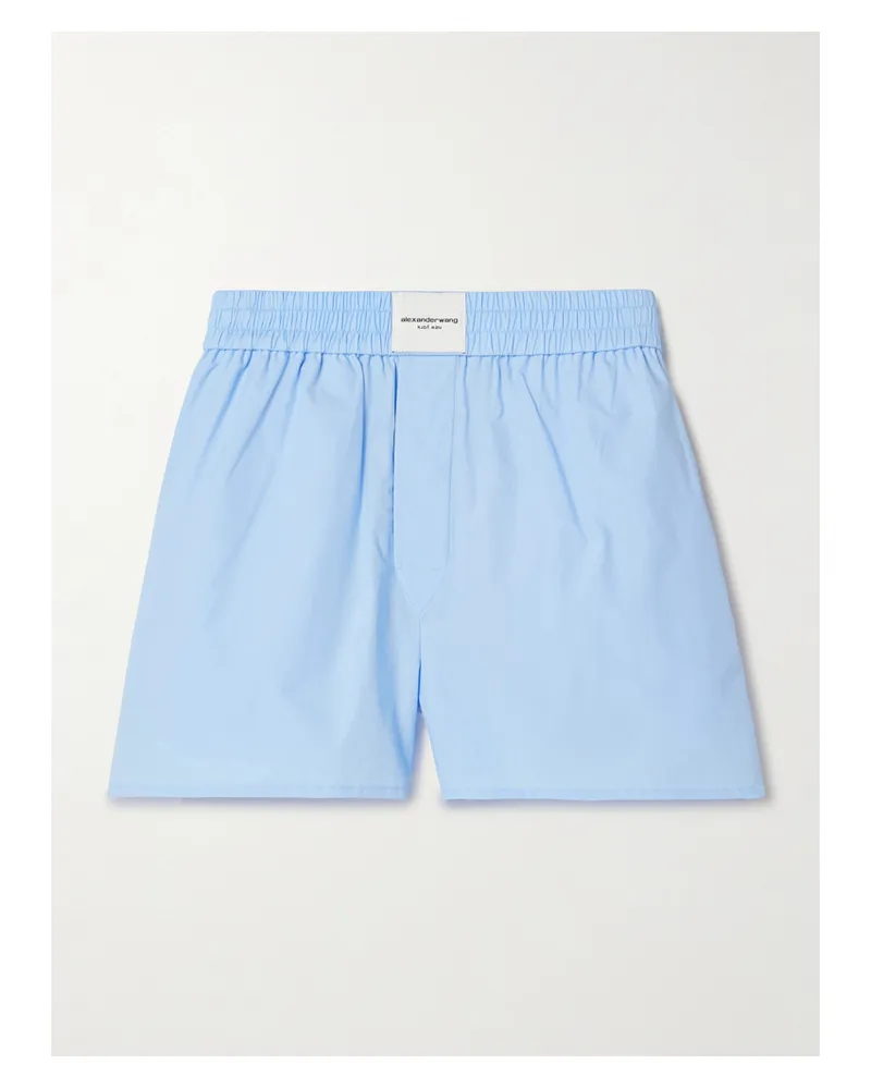 Alexander Wang Shorts Aus Baumwollpopeline - Blau Blau