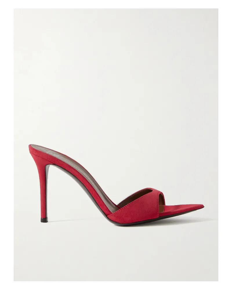 Giuseppe Zanotti Intrigo Mules aus Veloursleder Rot