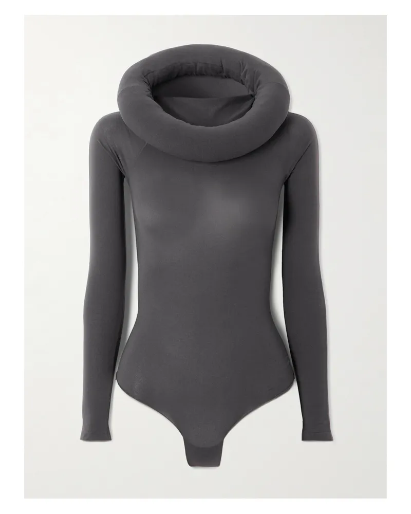 Alaïa Body Aus Stretch-jersey Mit Kapuze - Grau Grau