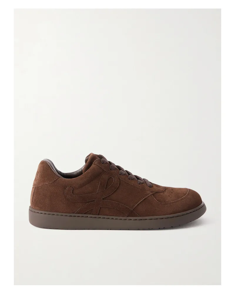 Loewe Jambo Logo-appliquéd Suede Sneakers - Brown Brown