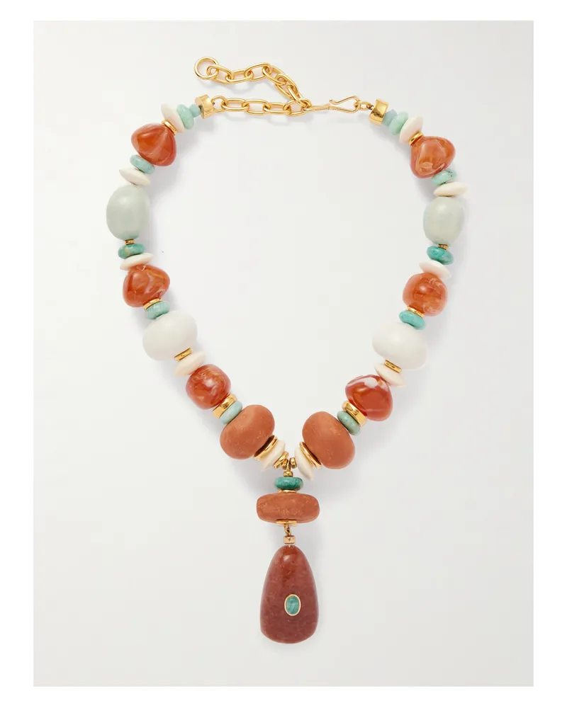 Lizzie Fortunato Andamento Gold-plated Multi-stone And Bone Necklace Multi