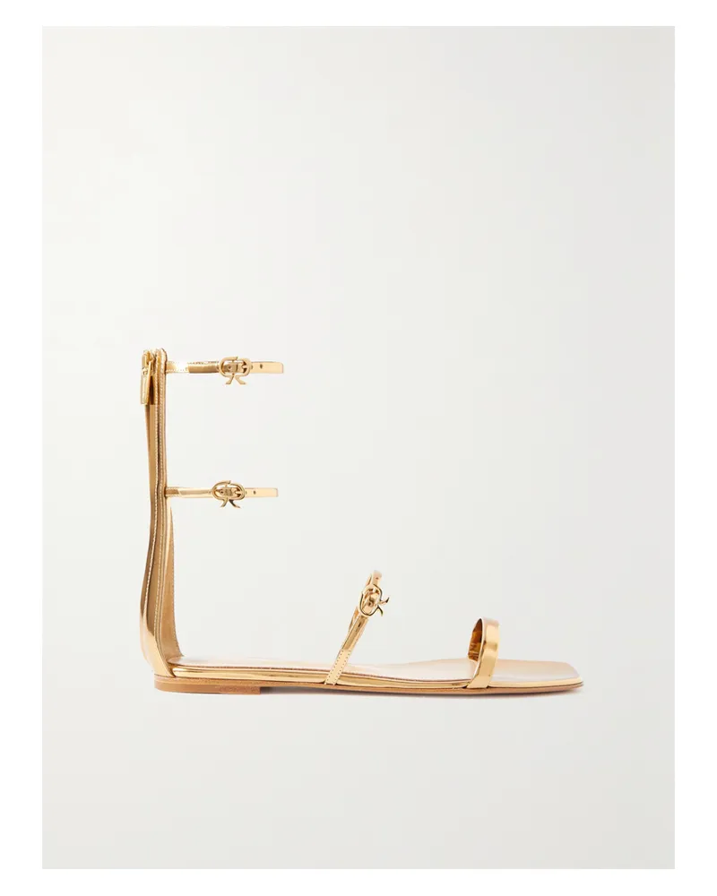 Gianvito Rossi Sandalen Aus Metallic-leder - Neutral Neutral