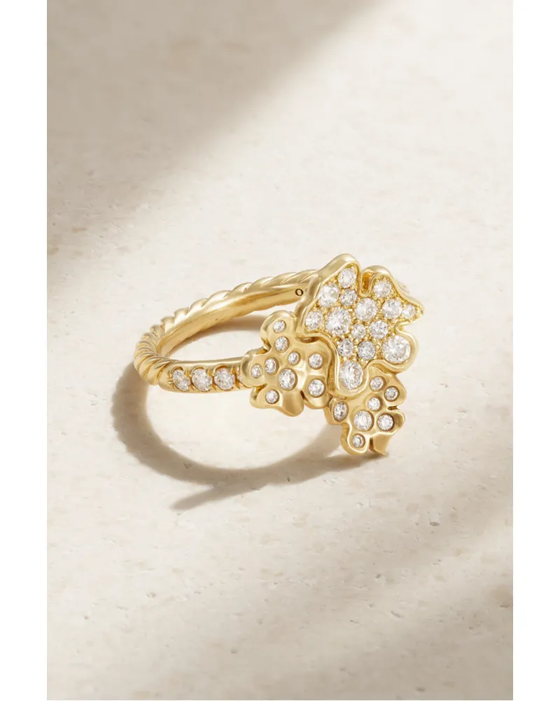 David Yurman Fine Petals Ring aus 18 Karat  mit Diamanten Gold