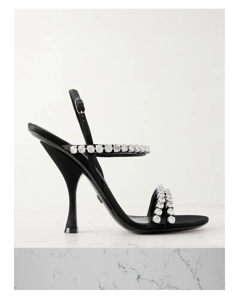 Dolce & Gabbana Sandalen Aus Satin Mit Kristallen - Schwarz Schwarz