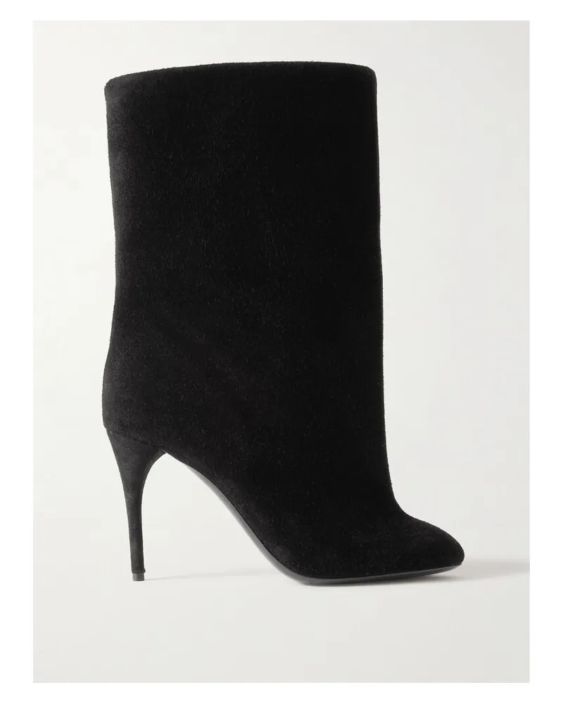 Alaïa Stiefel Aus Veloursleder - Schwarz Schwarz