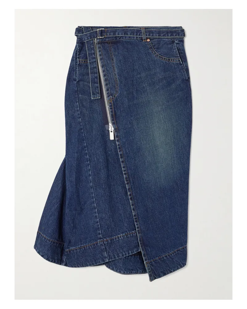Sacai Midi-jeansrock - Blau Blau