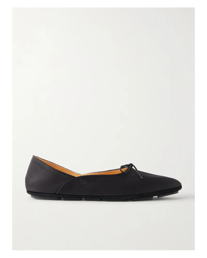 Tom Ford Satin Ballet Flats - Black Black