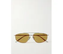 Aviator-style Silver-tone Sunglasses
