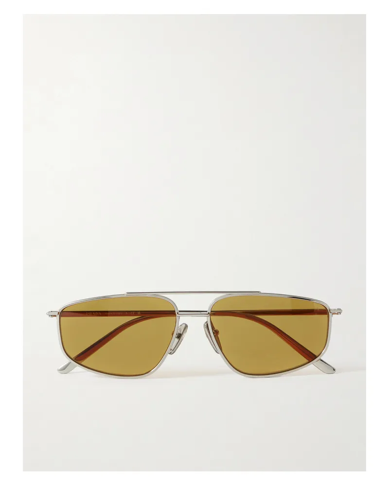 Prada Aviator-style Silver-tone Sunglasses Silver