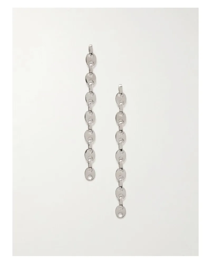 Paco Rabanne Nano Silberfarbene Ohrringe Silber