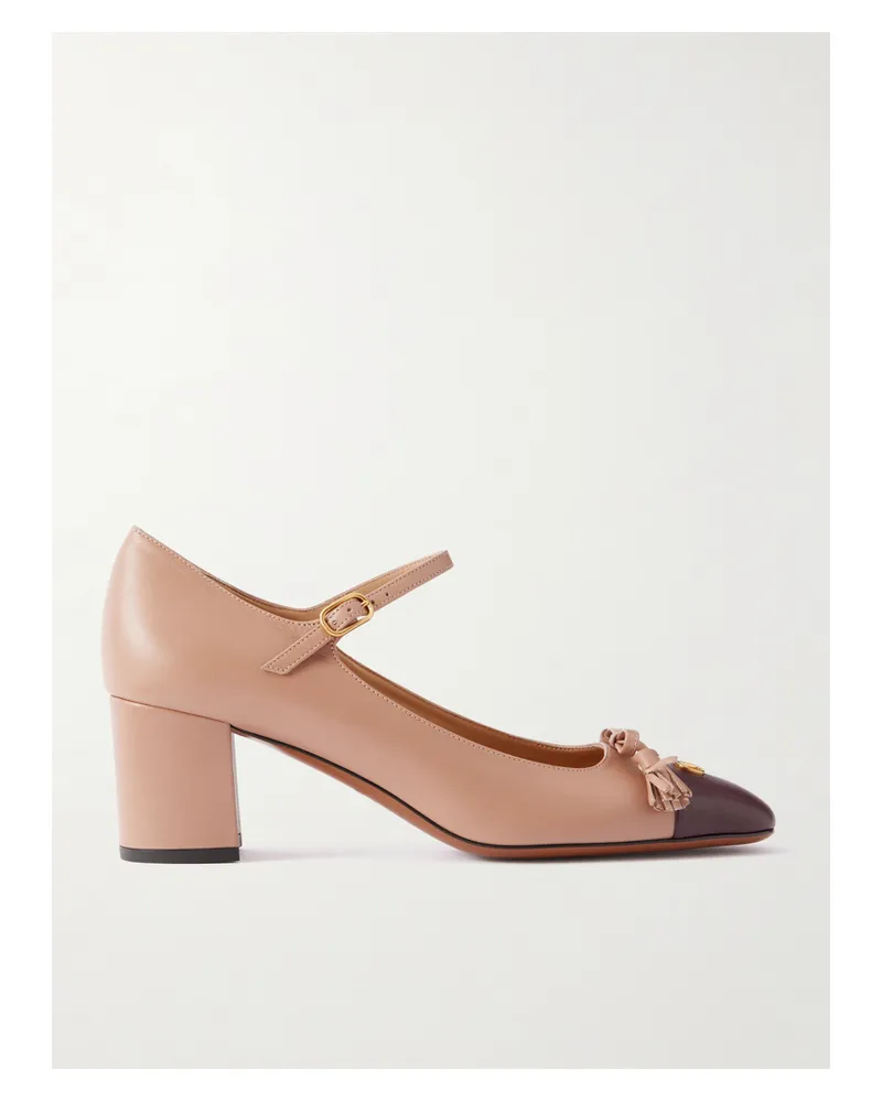 Valentino Garavani Valet Du Roi Zweifarbige Pumps Aus Leder Mit Schleife Und Troddeln - Pink Pink