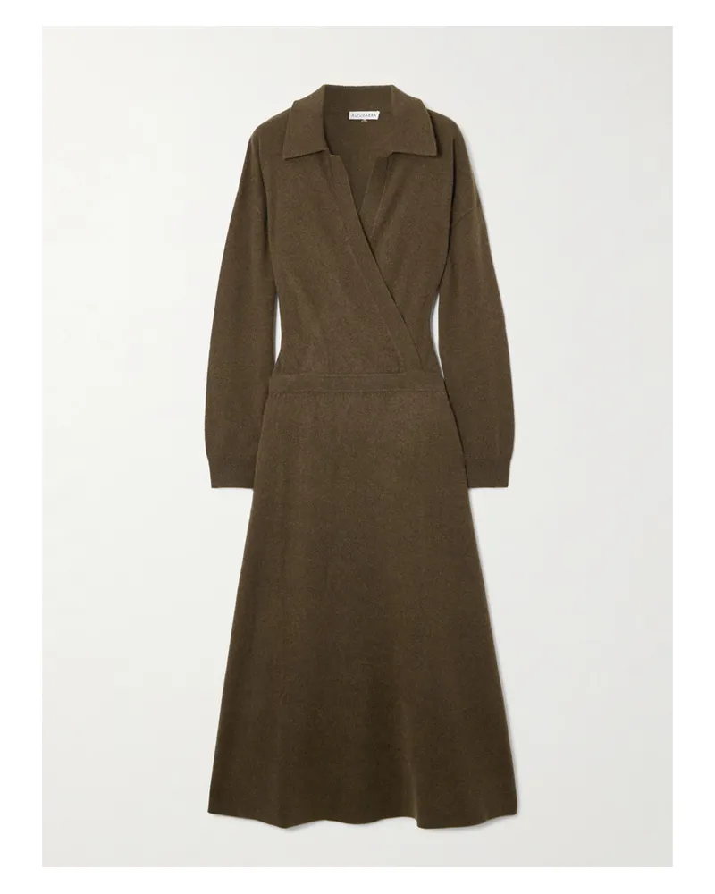 Altuzarra Madleen Midikleid Aus Kaschmir Mit Wickeleffekt - Grün Grün