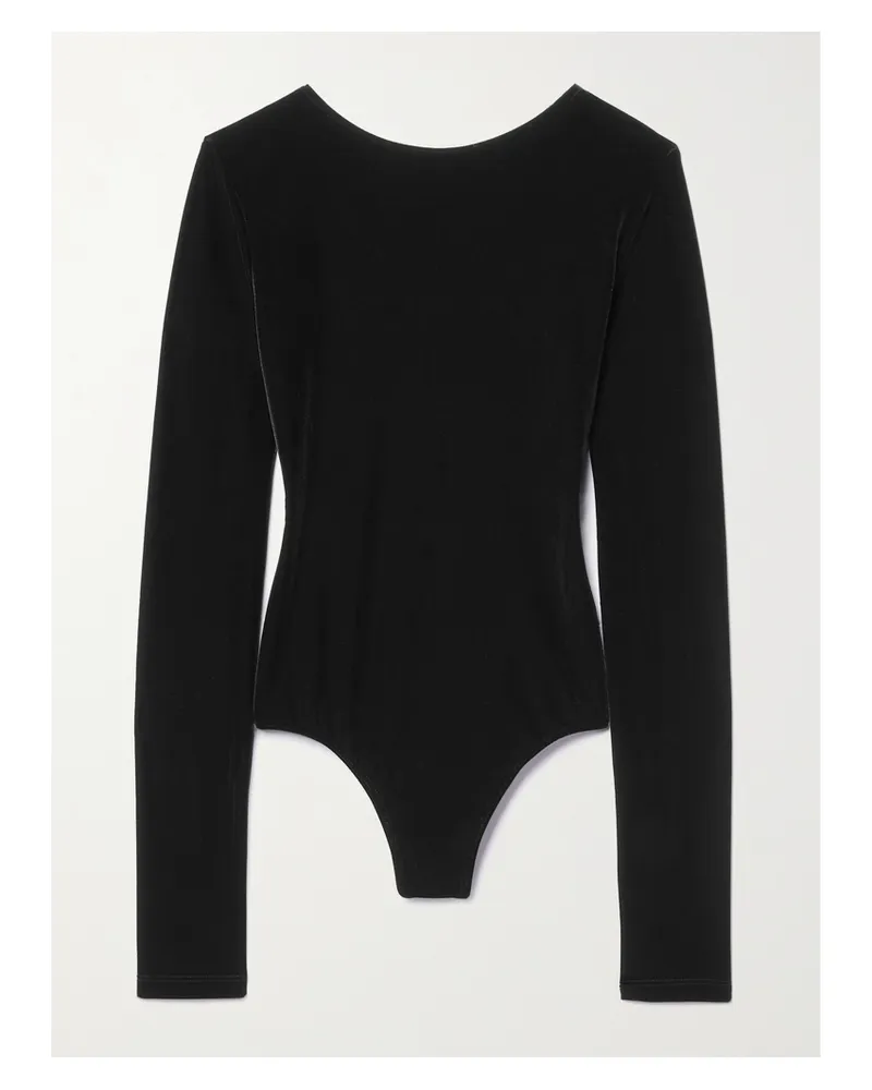 AGOLDE Corrin Body Aus Stretch-samt Mit Rückenausschnitt - Schwarz Schwarz