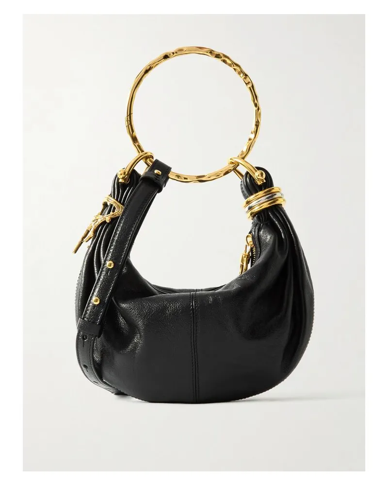 Chloé Bracelet Tasche Aus Strukturiertem Leder Mit Verzierungen - Schwarz Schwarz