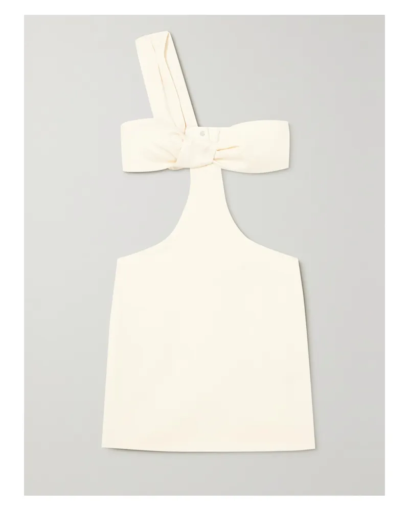 Zeynep Arcay Asymmetrisches Minikleid Aus Einer Wollmischung Mit Cut-out - Weiß Weiß