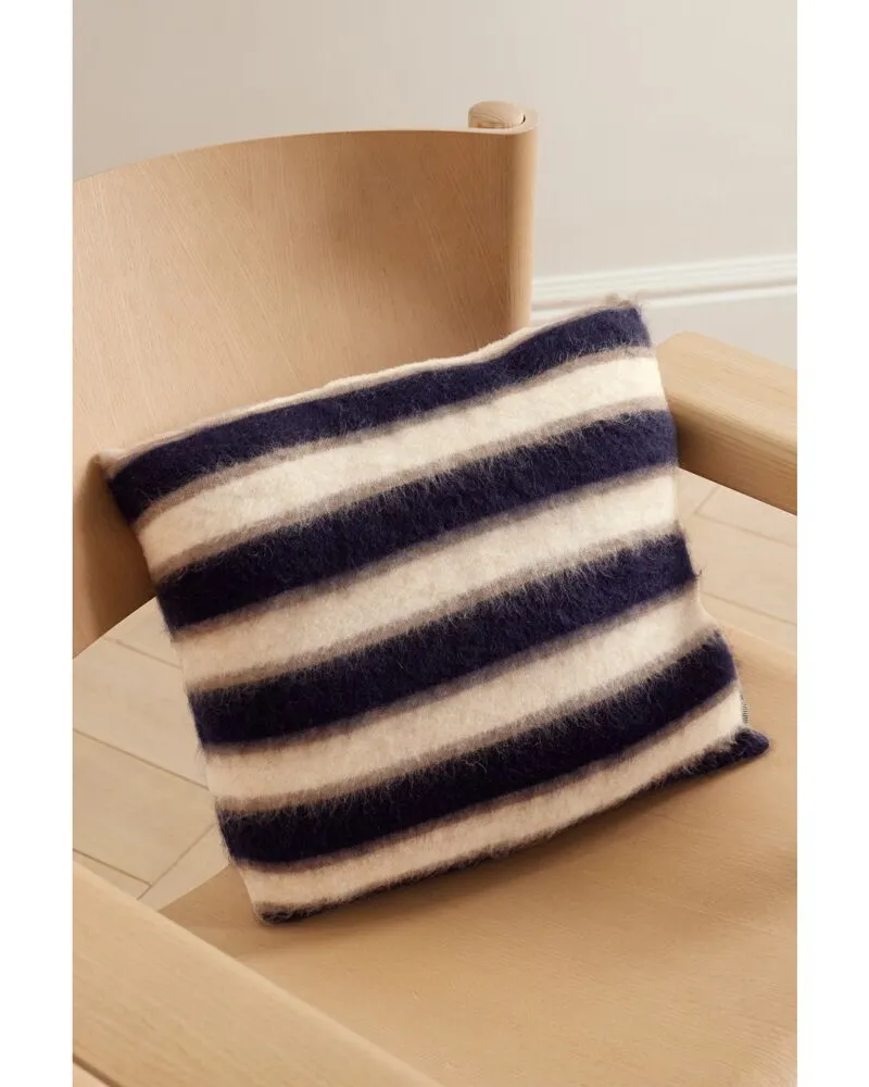 Brunello Cucinelli Kissen Aus Einer Gestreiften Mohairmischung - Blau Blau