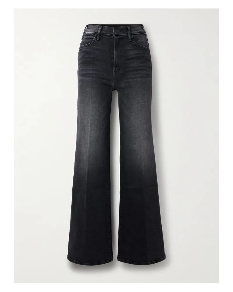 Mother The Hustler Hoch Sitzende Schlagjeans - Schwarz Schwarz