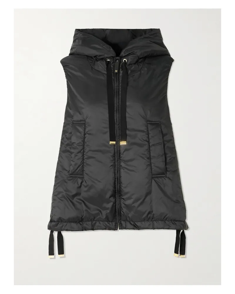 Max Mara The Cube Weste Aus Wattiertem Shell Mit Kapuze - Schwarz Schwarz